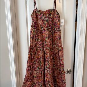 J. Crew Factory Multicolor Floral Midi Dress